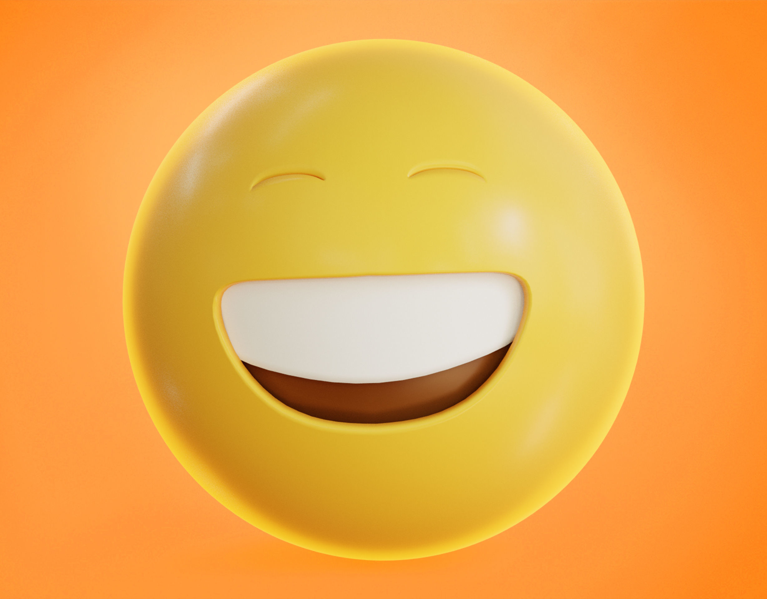 3D model Grinning face with smiling Eyes Animated Emoji VR / AR / low ...