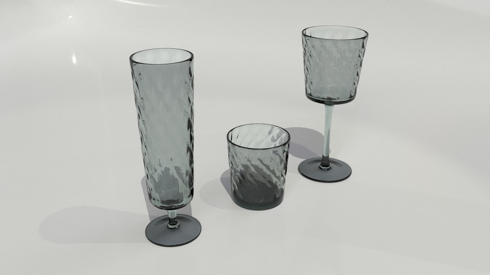 OPTICAL EFFECT GLASSWARE SET 3D model CGTrader