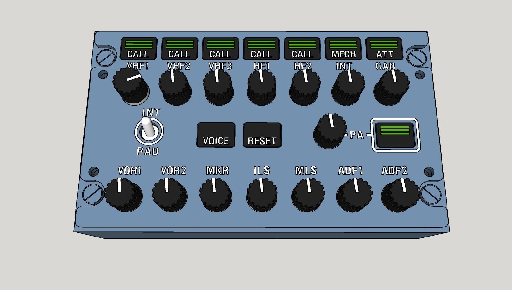 A320 ACP control panel 3D model 3D printable CGTrader