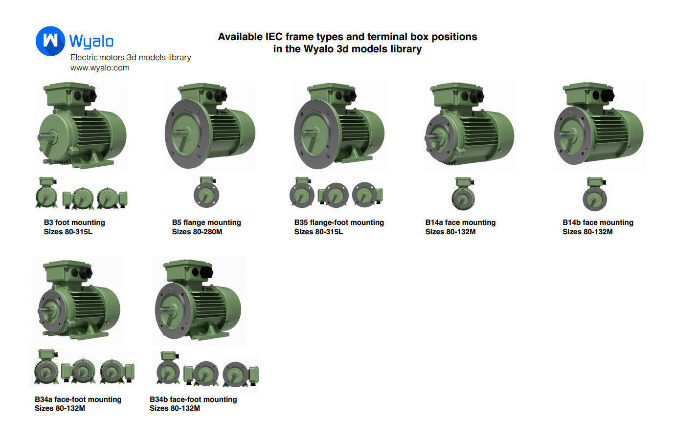 IEC Electric Motors dimensions and more 3D model CGTrader