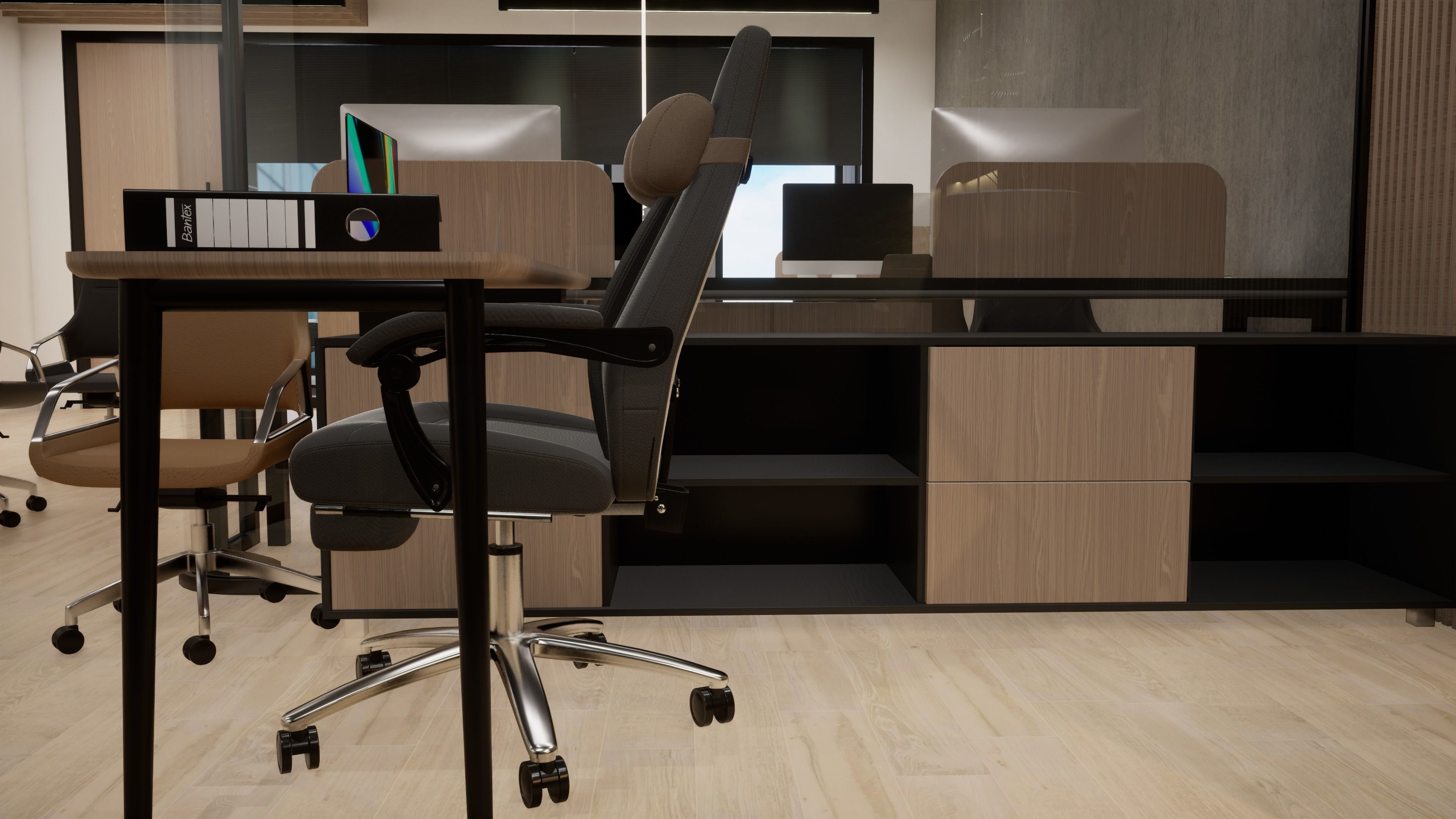 Low poly Office Desk PARAMETRIC revit family and 3DSMAX model free 3D