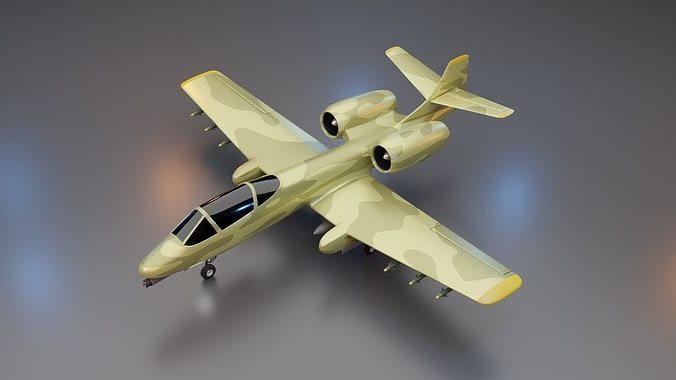 A 10 Thunderbolt Attack Plane 3D model animated | CGTrader