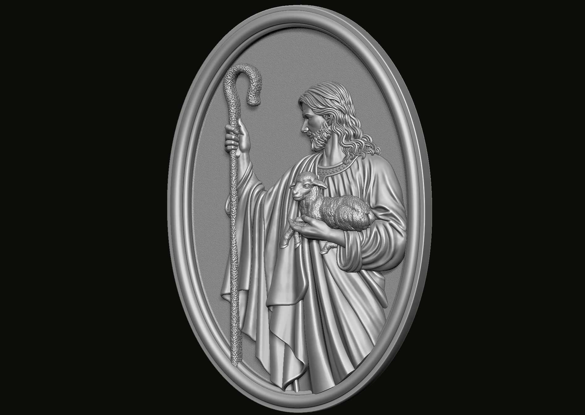 Jesus Christ holding a lamb 3D model 3D printable | CGTrader