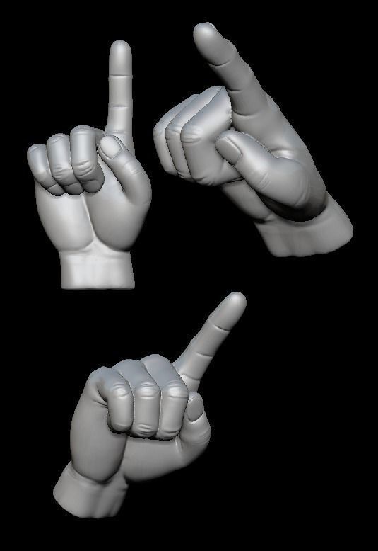 Hand Pointing 3D model 3D printable | CGTrader
