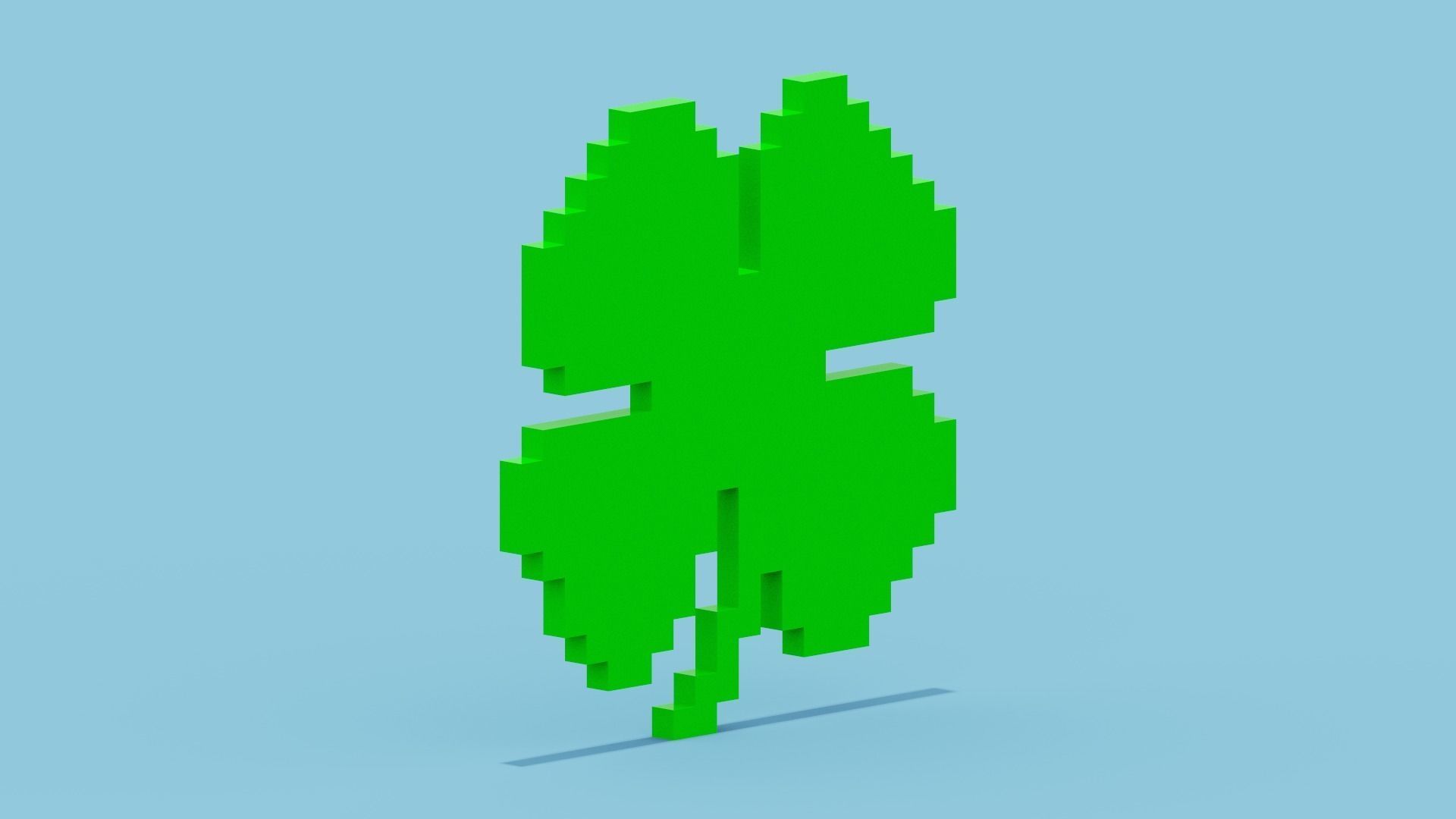 3D model Pixel Clover VR / AR / lowpoly CGTrader