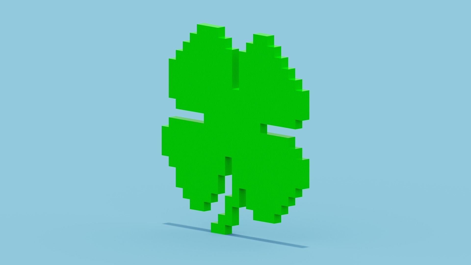 3D model Pixel Clover VR / AR / low-poly | CGTrader
