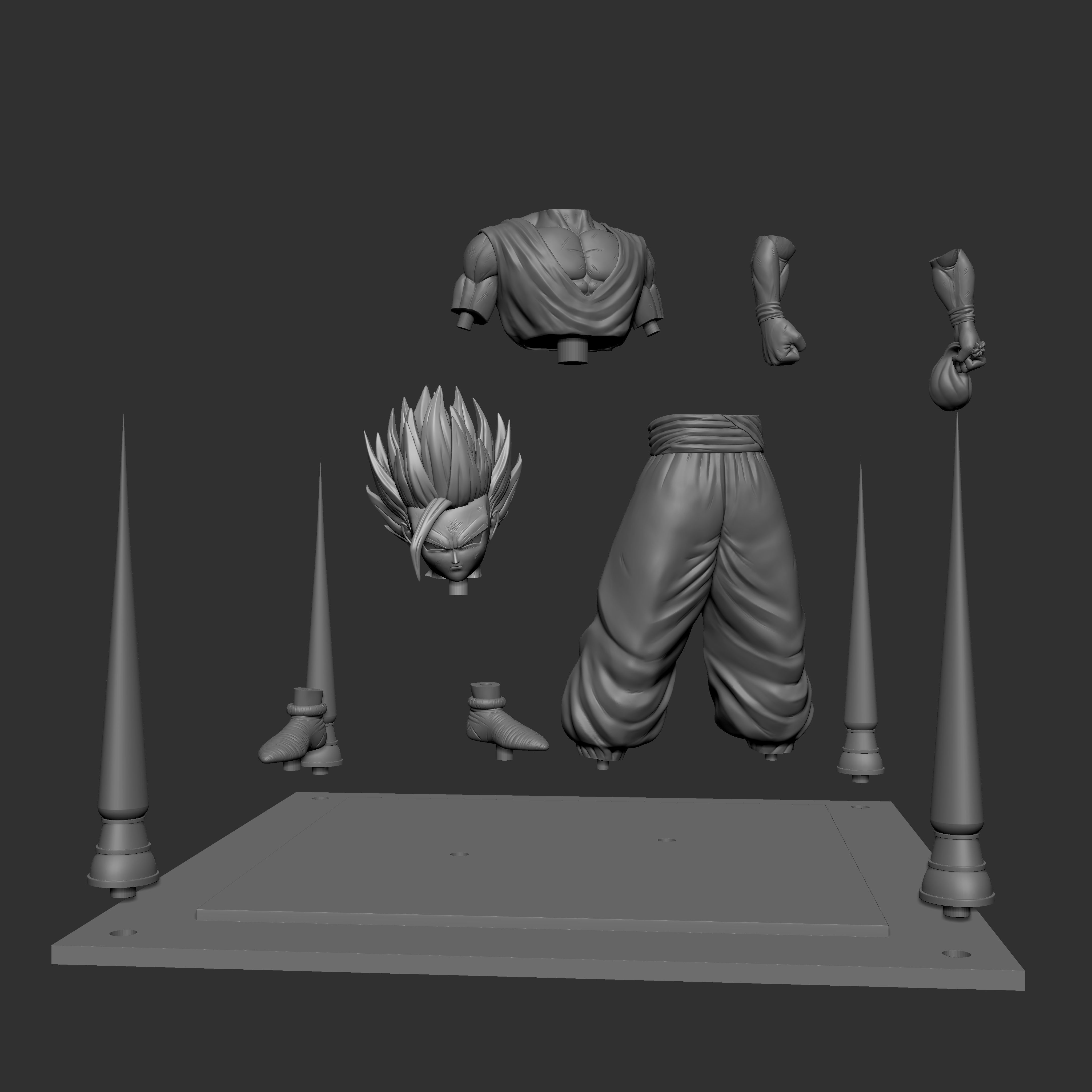 Son Gohan SSJ2 3D model 3D printable | CGTrader