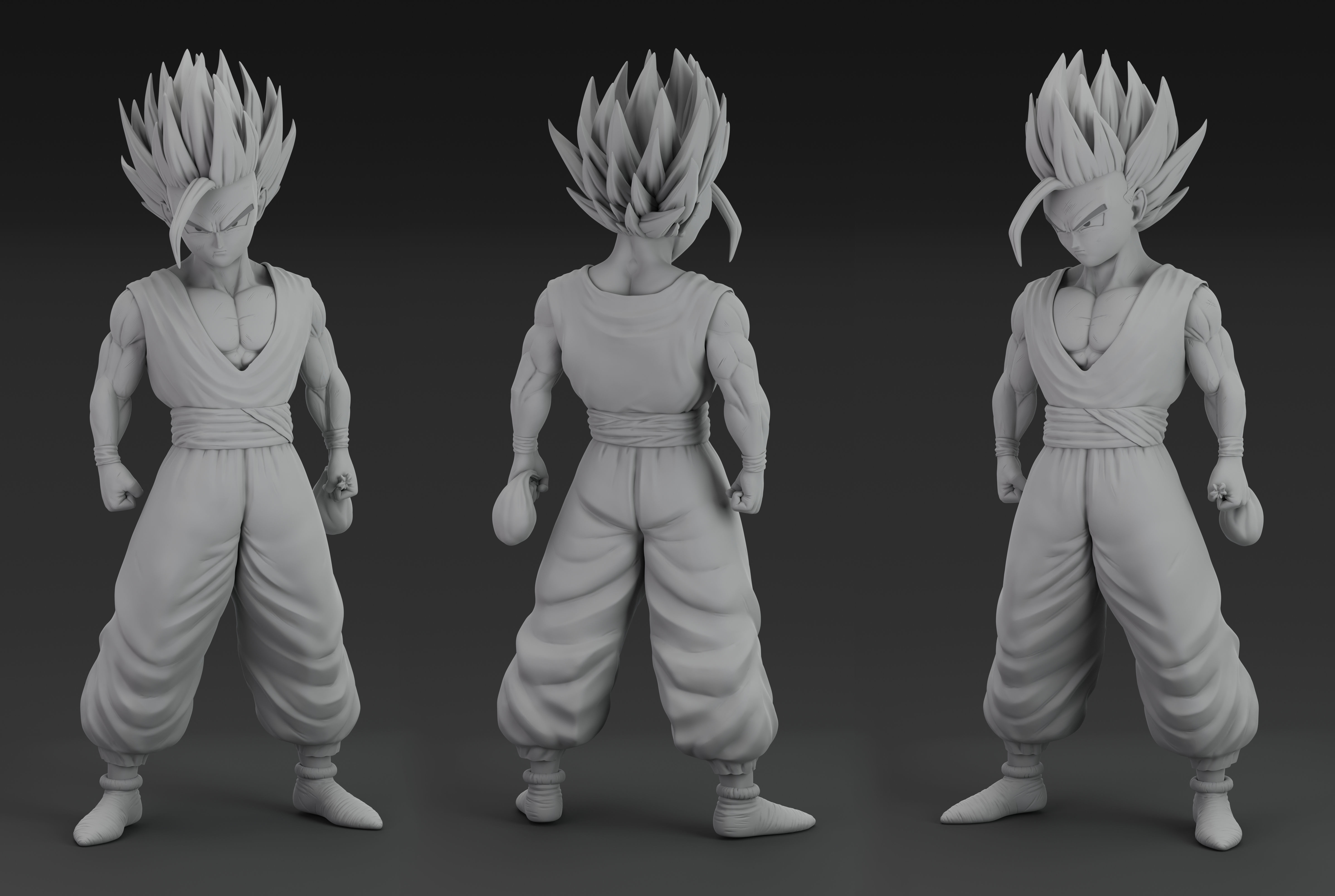 Son Gohan SSJ2 3D model 3D printable | CGTrader