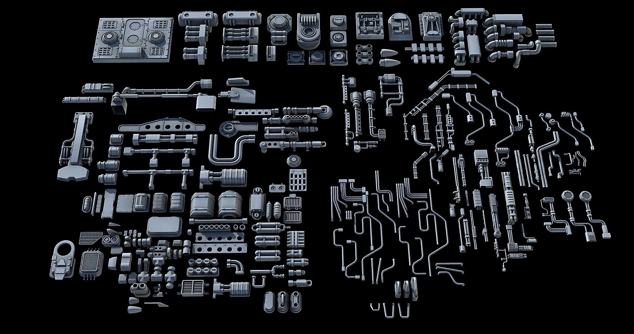 Sci-Fi KitBash and Props Pack Part one 3D model | CGTrader