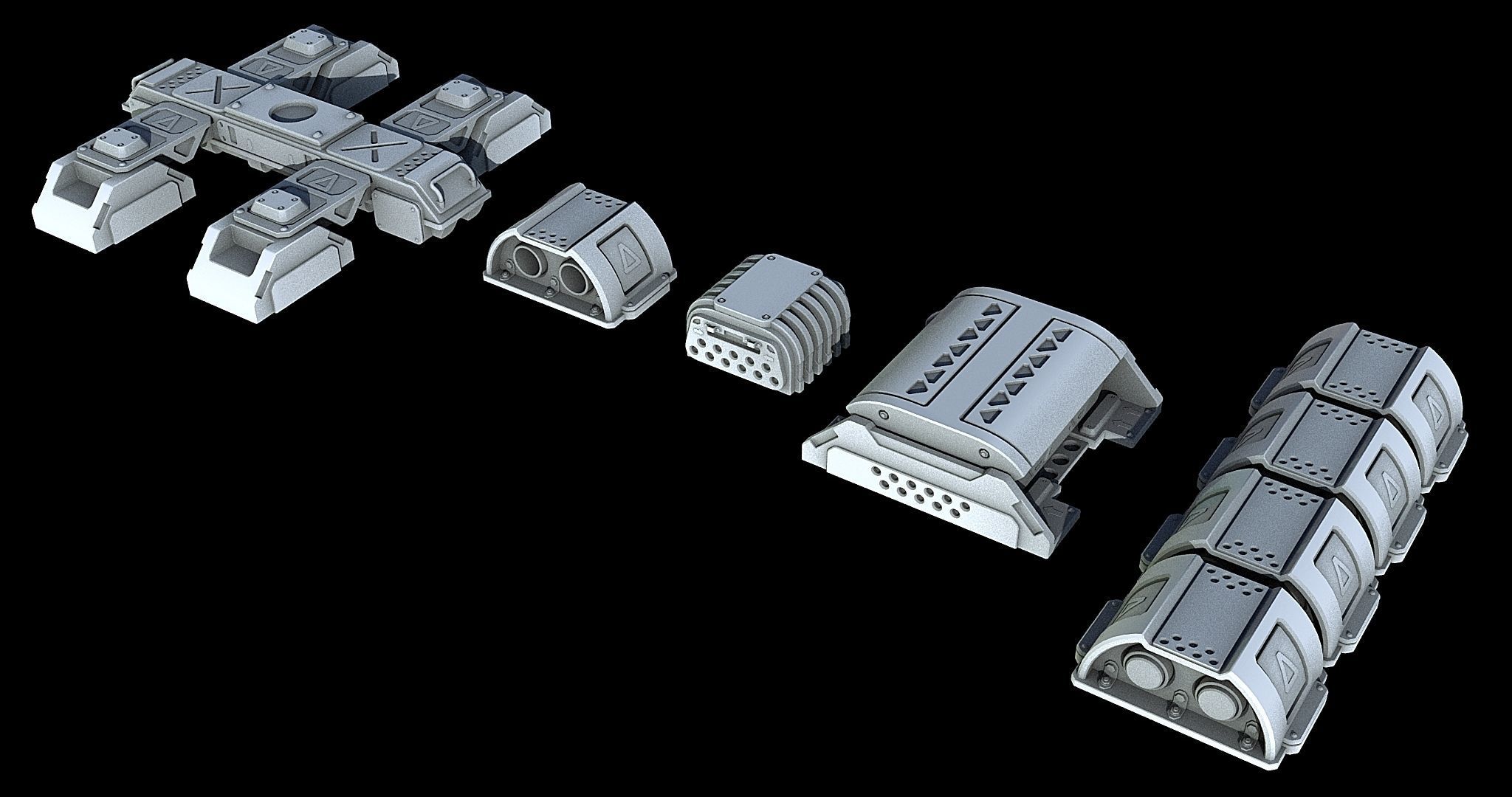 Sci-Fi KitBash and Props Pack Part four 3D model | CGTrader