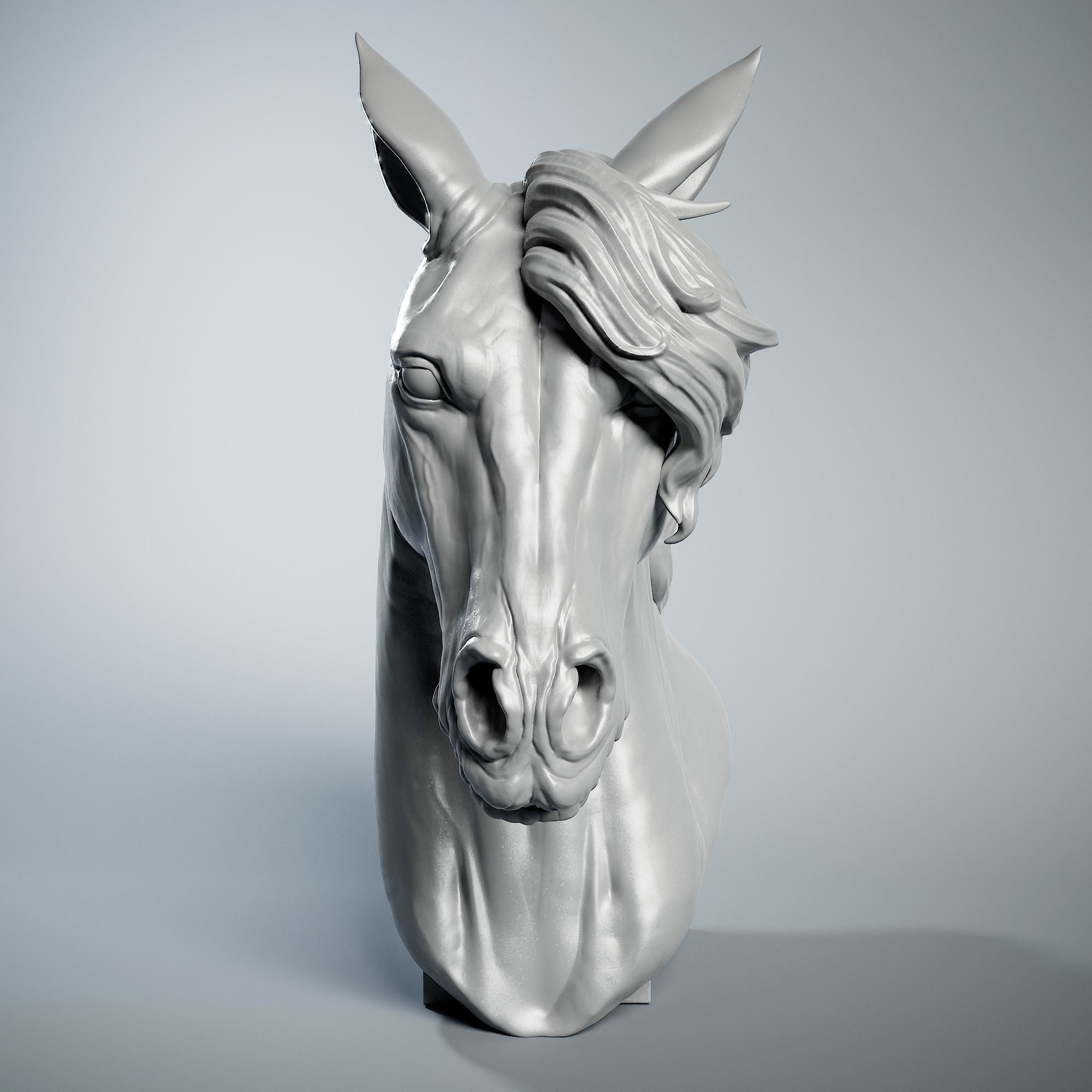 Horse Head Portrait 3D model 3D printable CGTrader