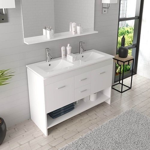 Frausto Double Bathroom Vanity Ceramic Vanity Top 3D model CGTrader