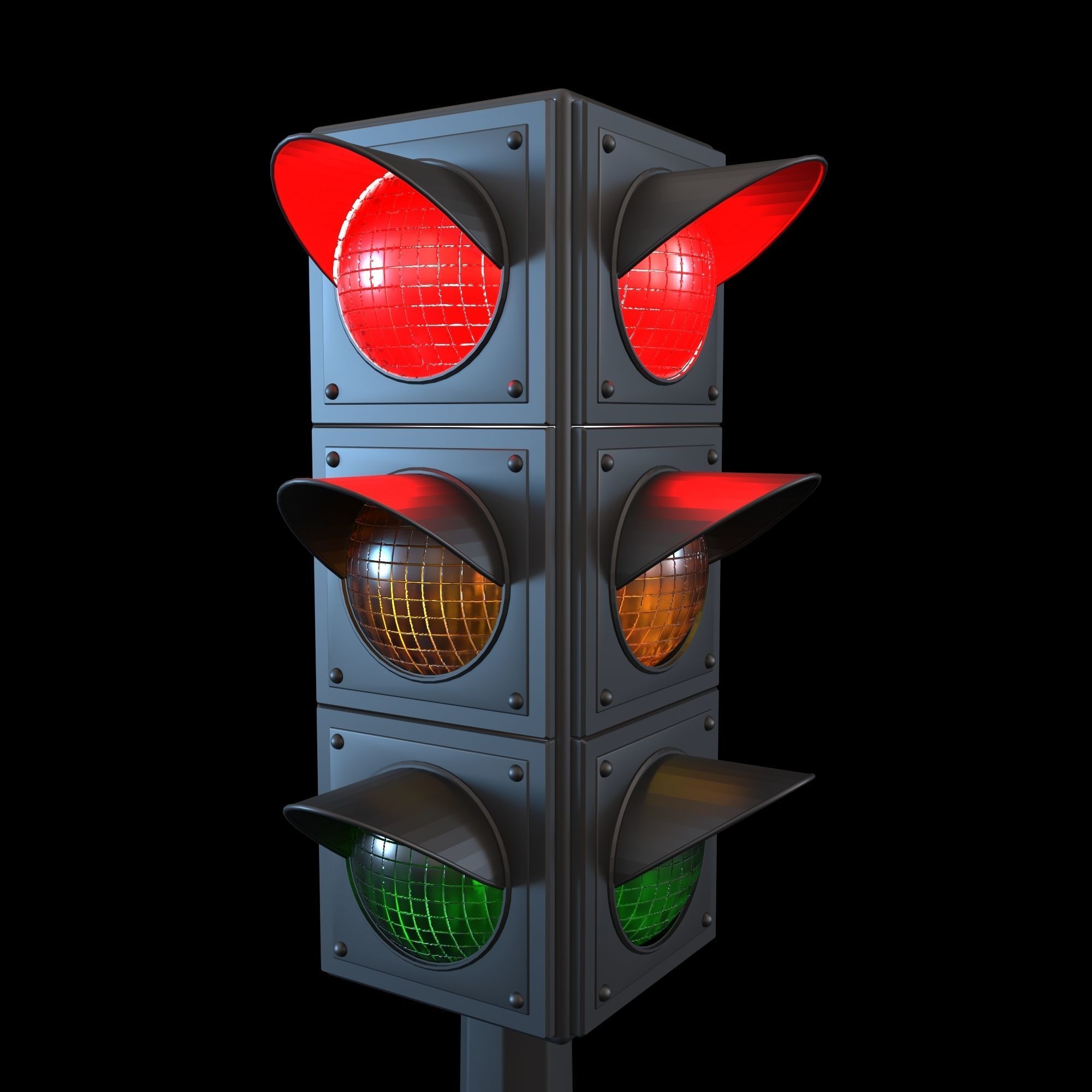 Trafic Light 3D model CGTrader