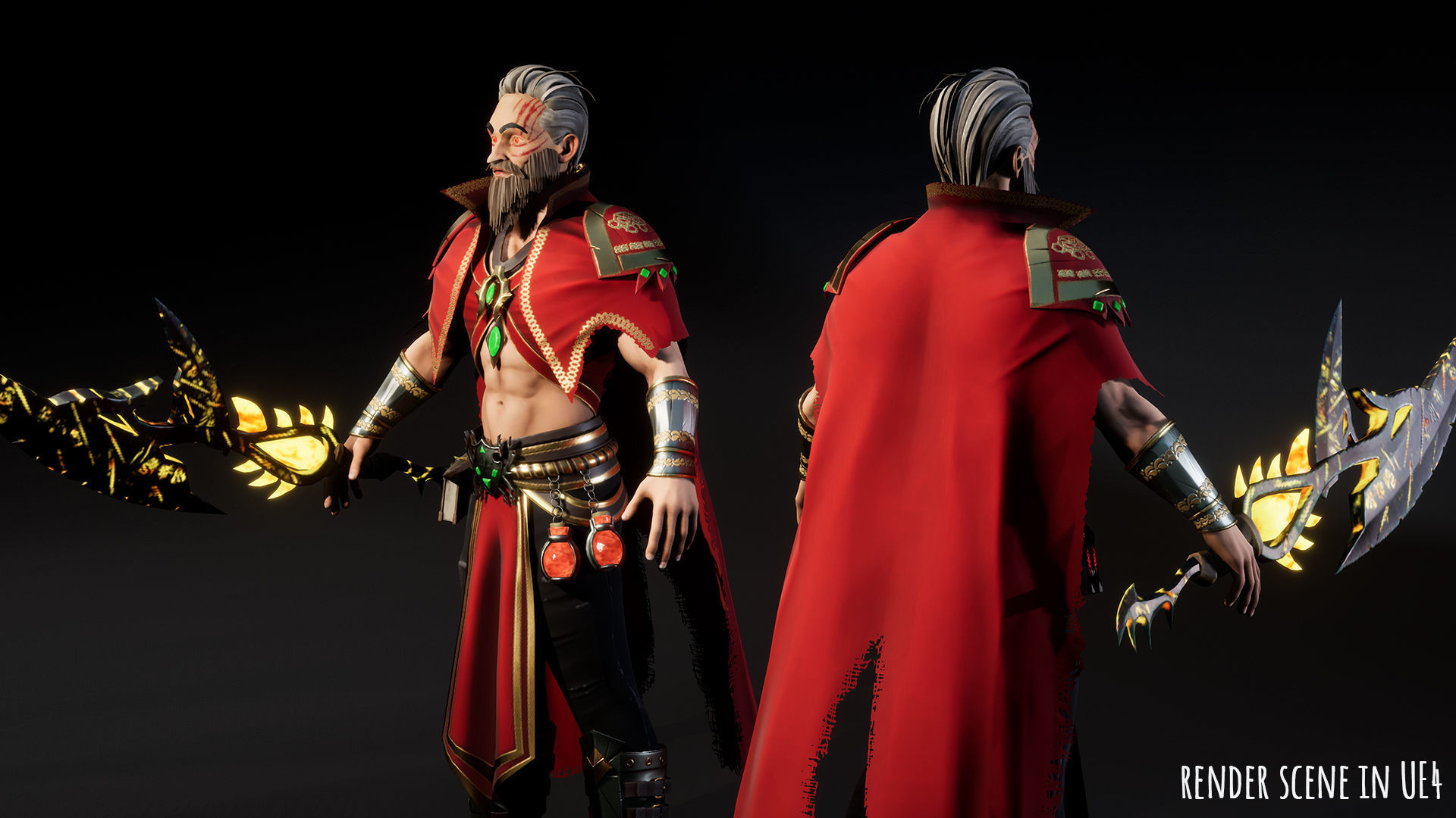 3D model Male Wizard Red VR / AR / low-poly | CGTrader