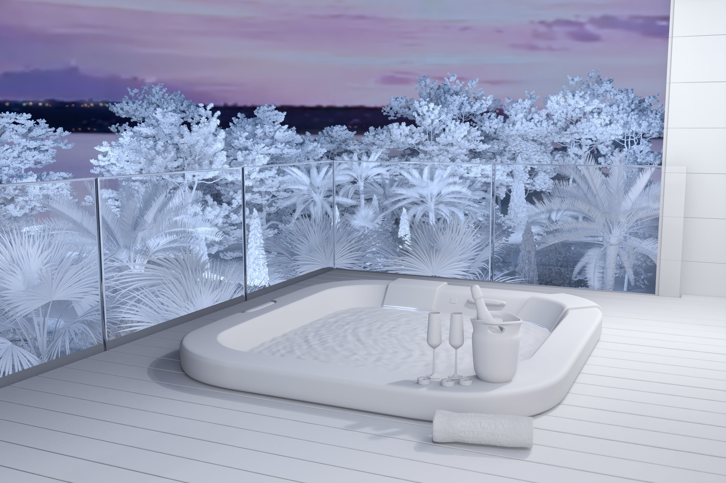 Jacuzzi bottle of champagne in ice bucket 3D model CGTrader