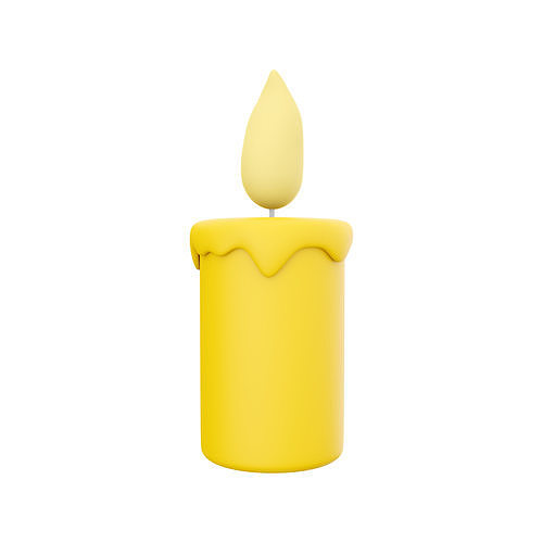 3d yellow candle icon 3D model CGTrader