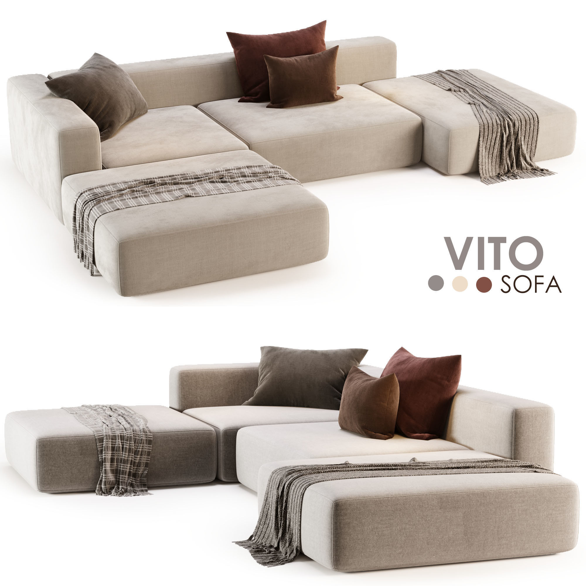 Sofa Vito by Tuo Divano 3D model | CGTrader