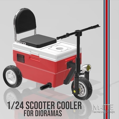ELECTRIC COOLER SCOOTER IN 1 24TH SCALE FOR DIORAMAS 3D model 3D