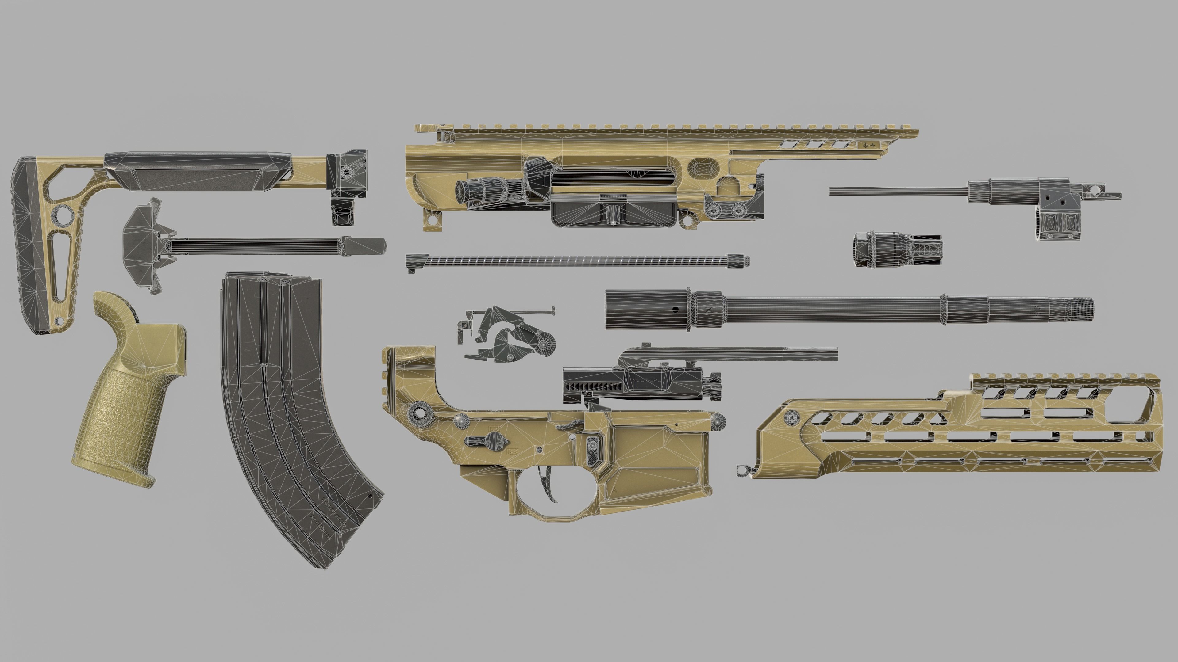 3D model Sig Sauer MCX Spear Lt - Replica - LOW POLY VR / AR / low-poly ...