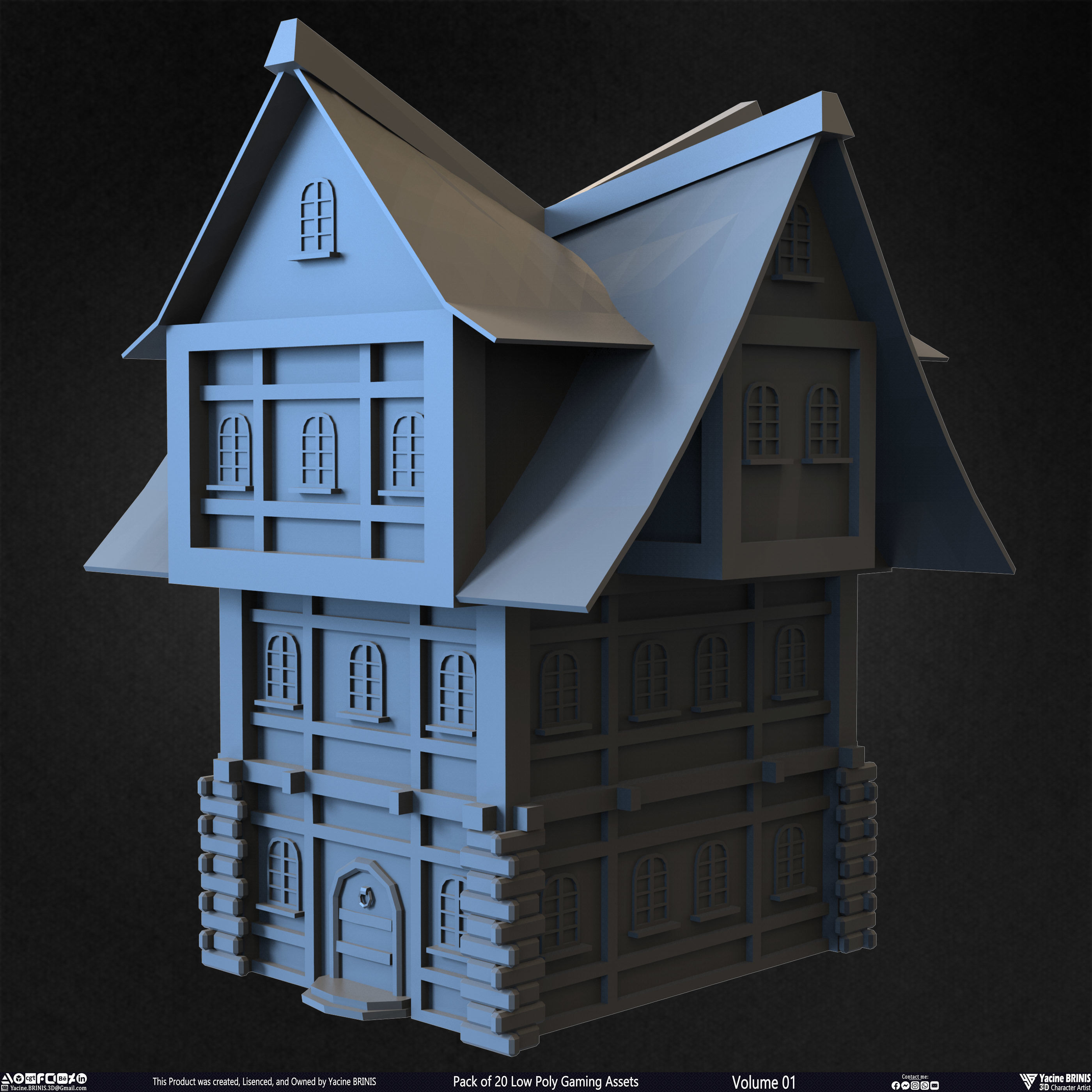 3D model Pack of 20 Low Poly Gaming Assets Vol 01 VR / AR / low-poly ...
