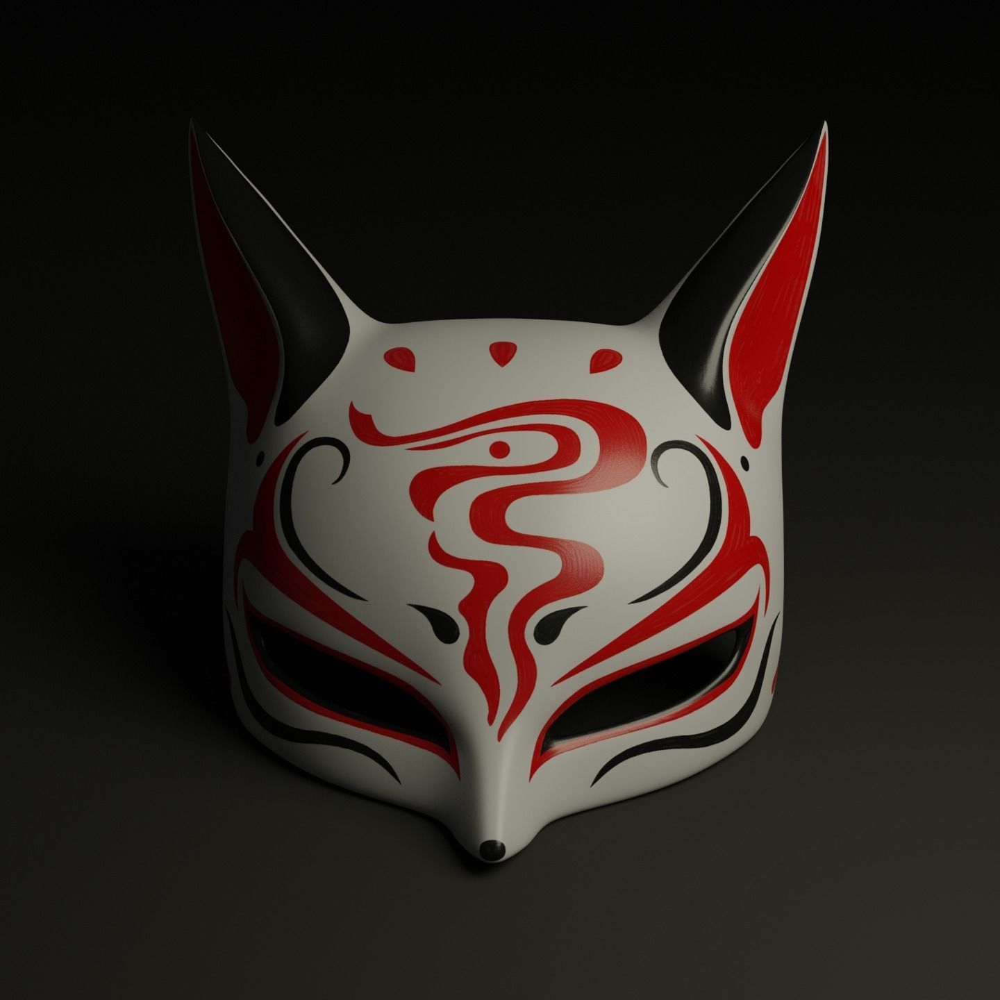Japanese Kitsune Mask 3D model CGTrader