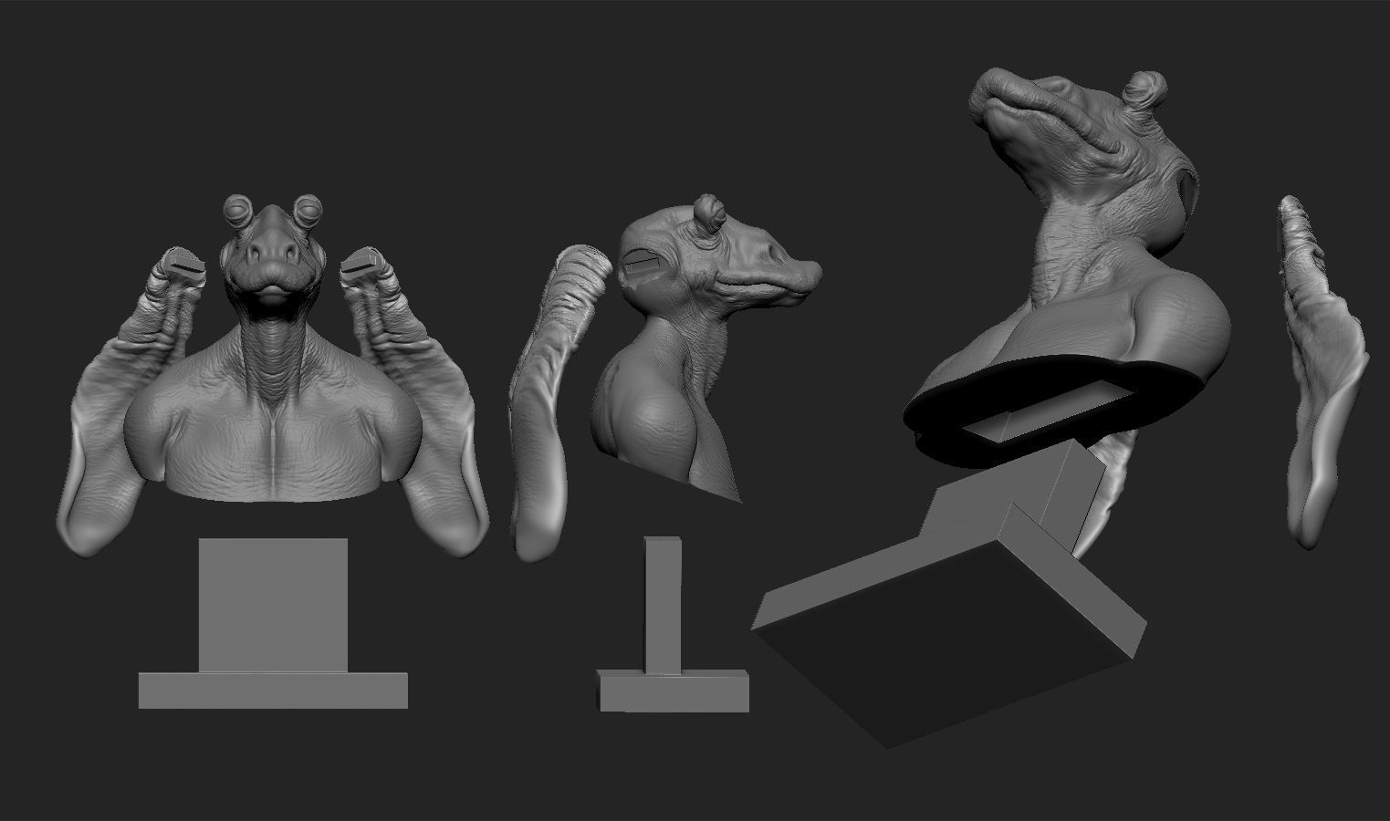 Jar Jar Binks StarWars free 3D model 3D printable CGTrader