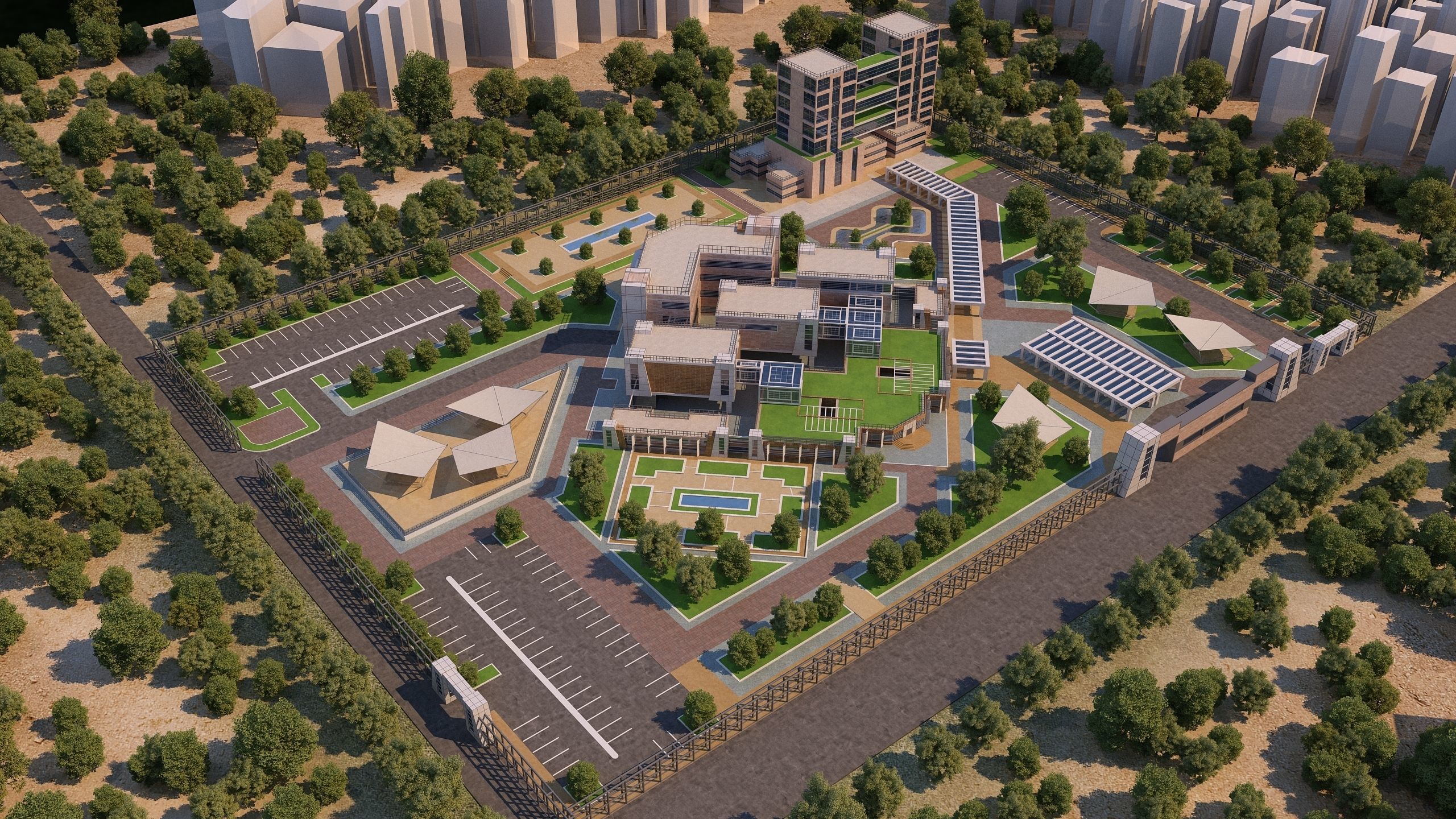 0145 - Research Center Architecture Project-2D Drawings-3D Files 3D ...