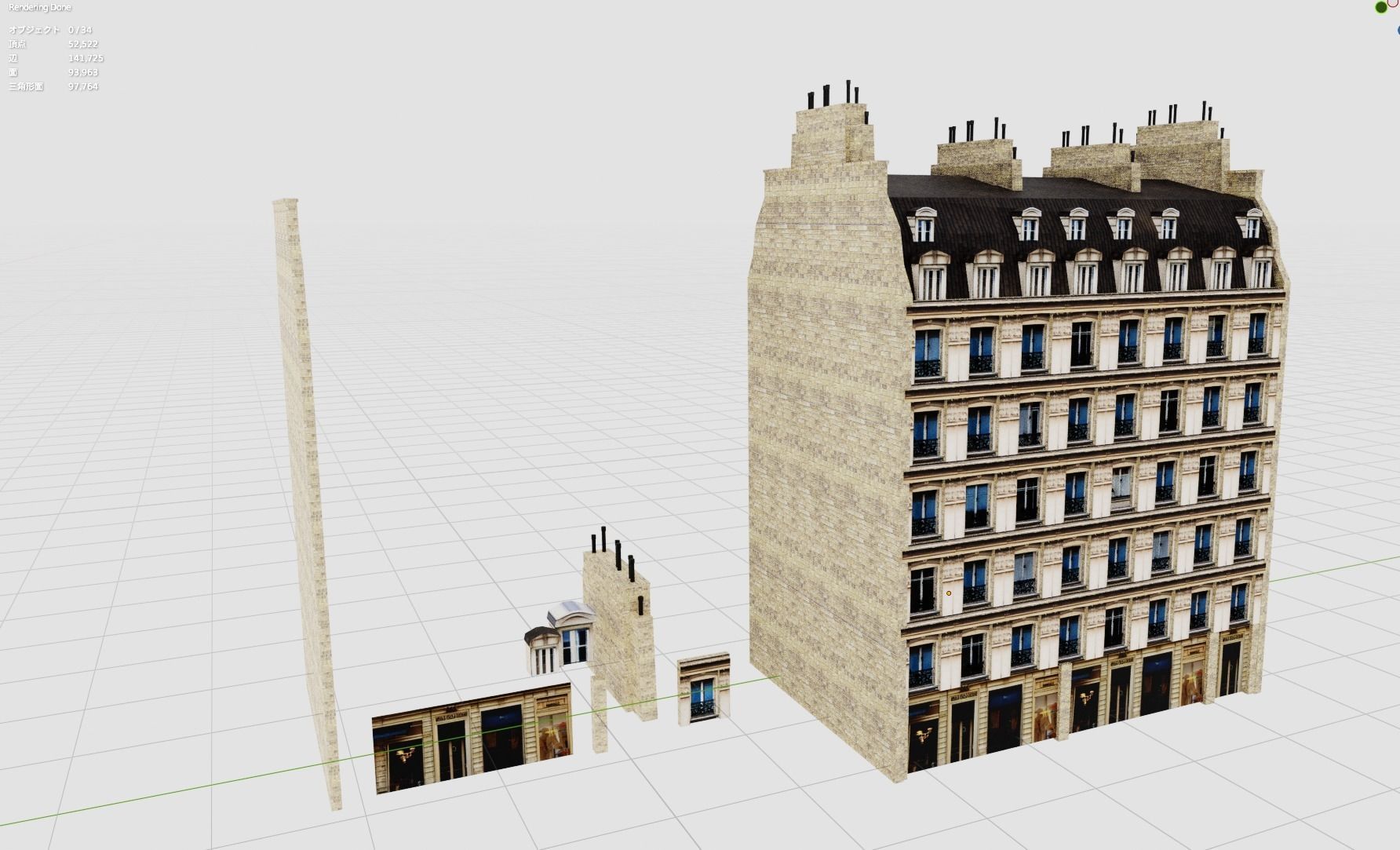 Paris 3 module Building Pack free VR / AR / low-poly 3D model | CGTrader