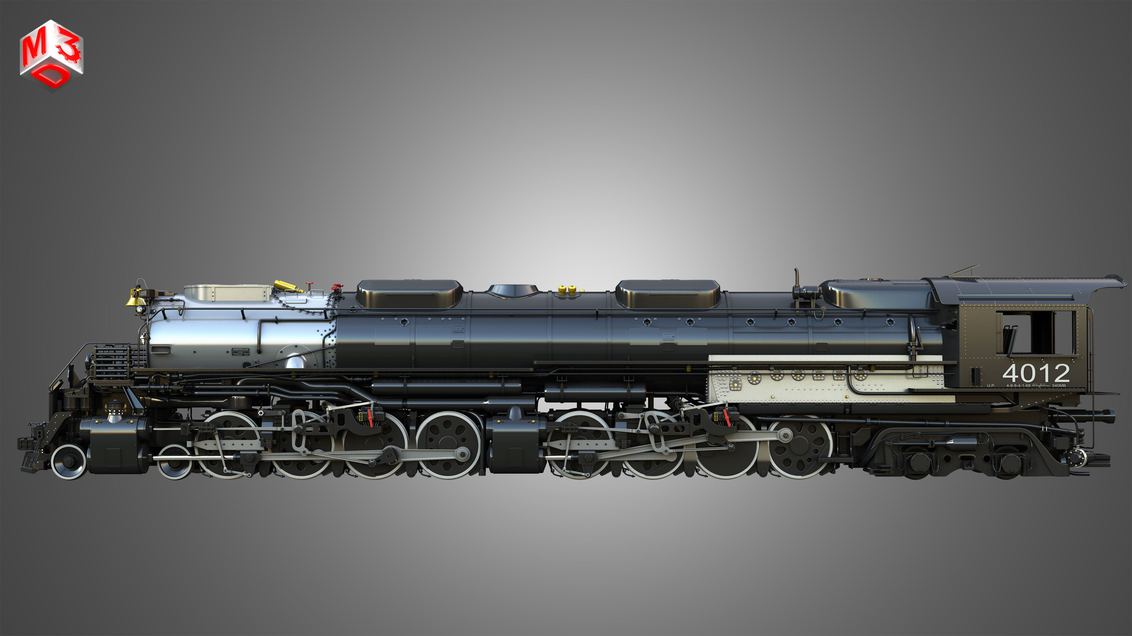 Big Boy 4014 Steam 3D model CGTrader