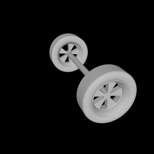 TOY CAR WHEELS WITH SHAFT SPARE PARTS 3D model 3D printable CGTrader
