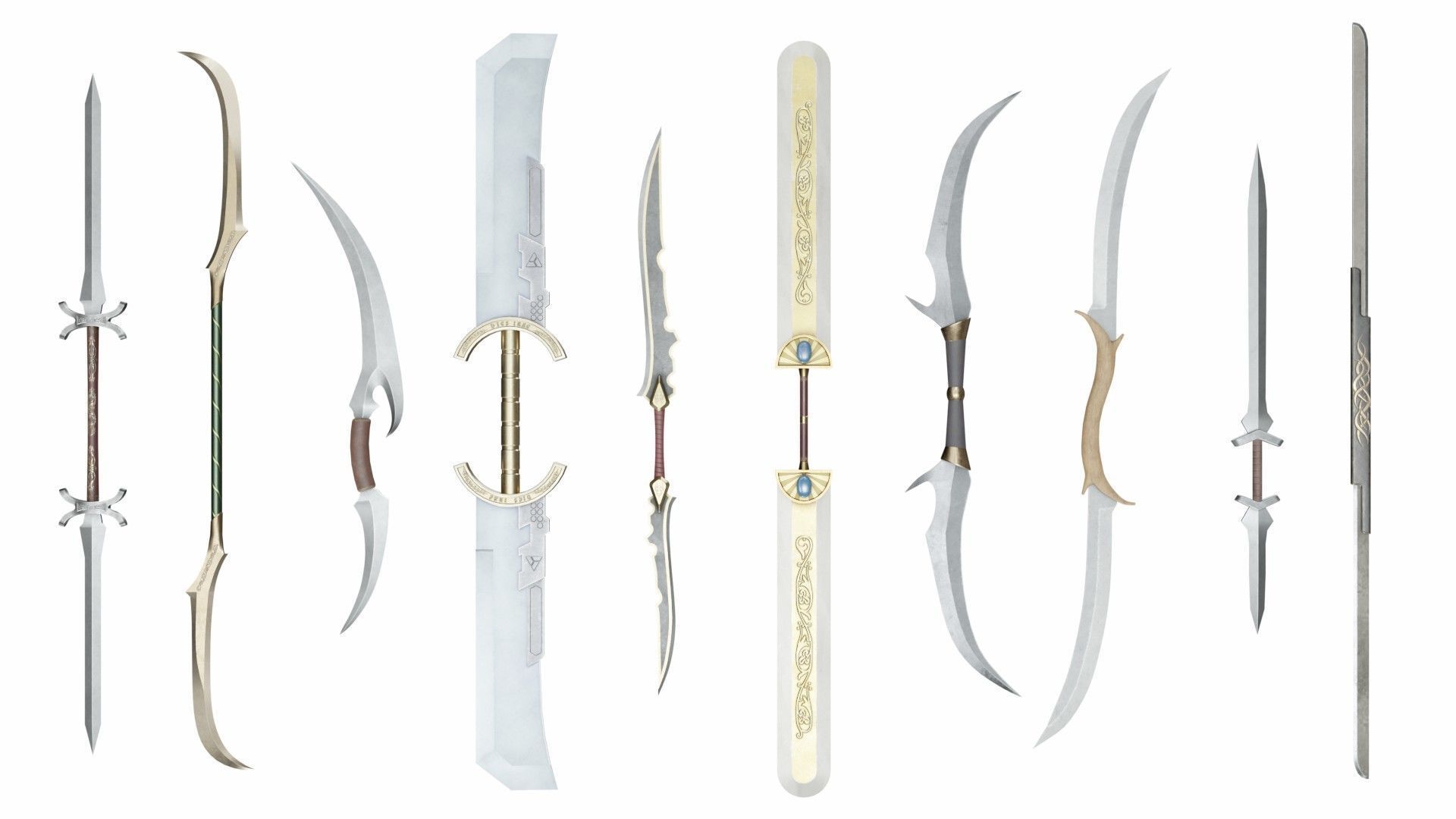 Double sword collection 3D model CGTrader