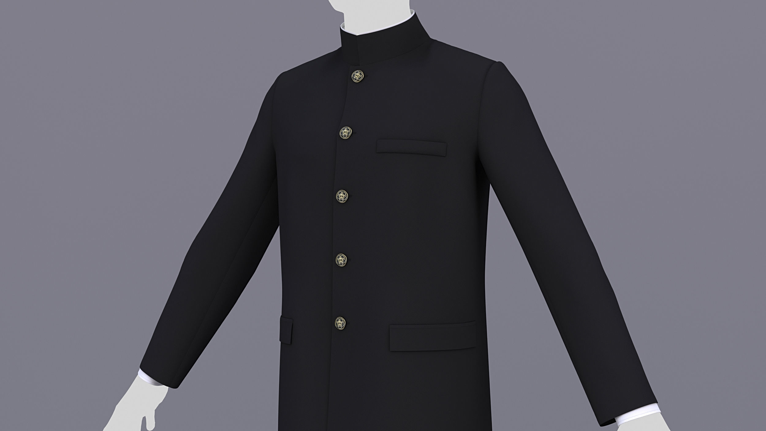 Japanese School Uniform for Male and Female 3D model CGTrader