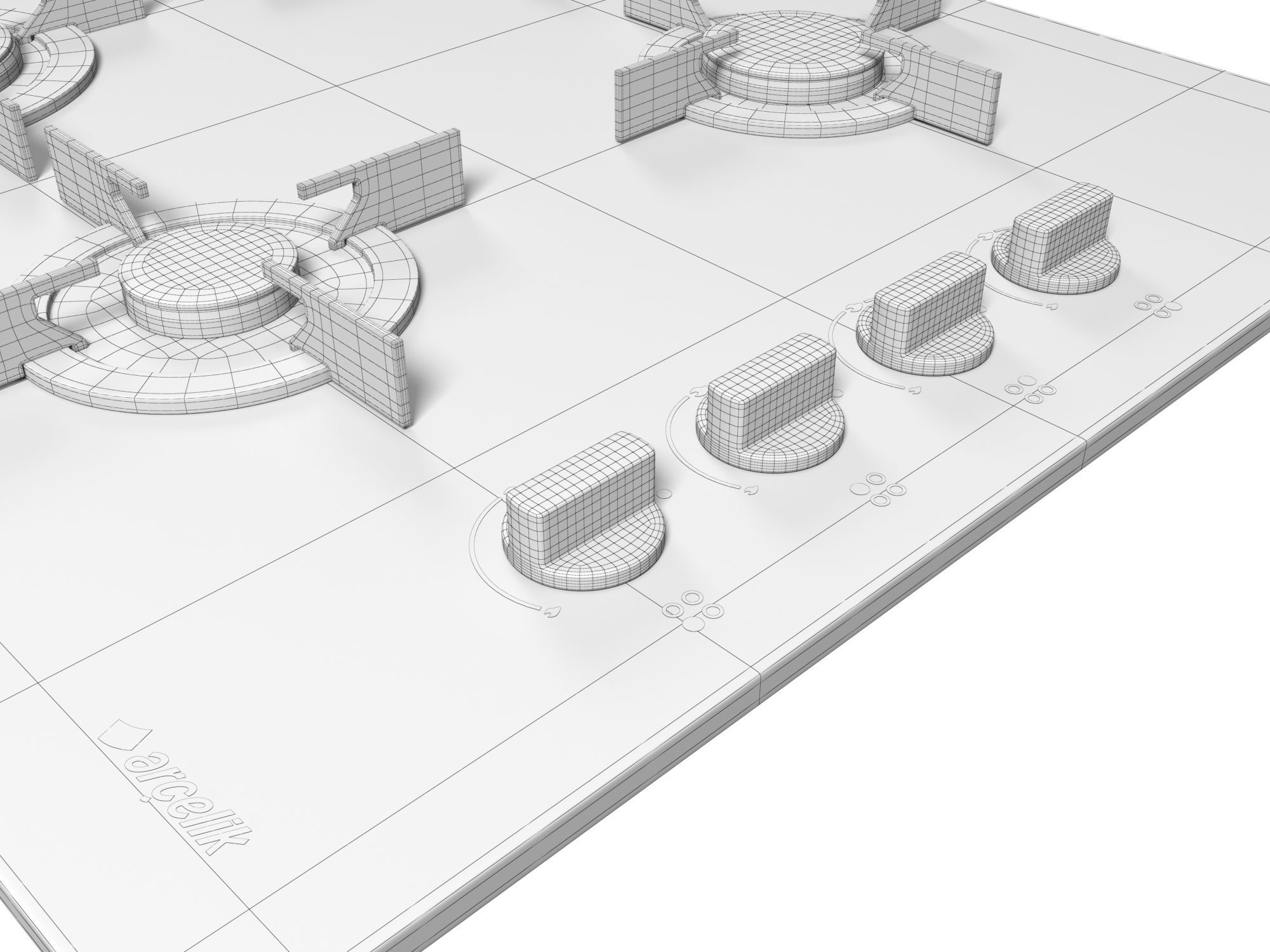 Countertop Stove Arcelik OCD T 601 ES 3D model CGTrader