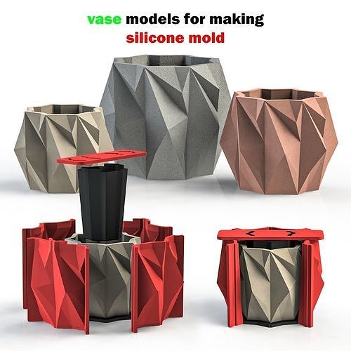 3 sizes of vases for making silicone mold 3D model 3D printable CGTrader