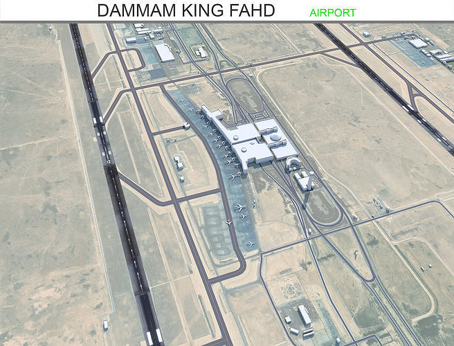 3D model Dammam King Fahd Airport 12km VR / AR / lowpoly CGTrader