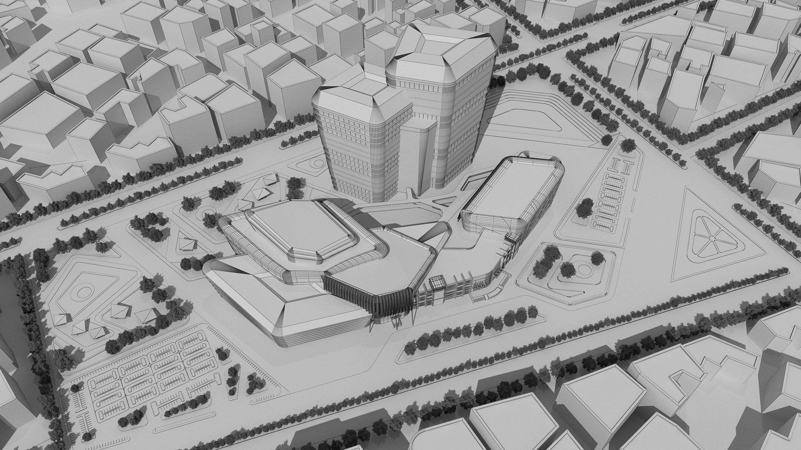 0158 - Architecture Complex Project 3D model | CGTrader