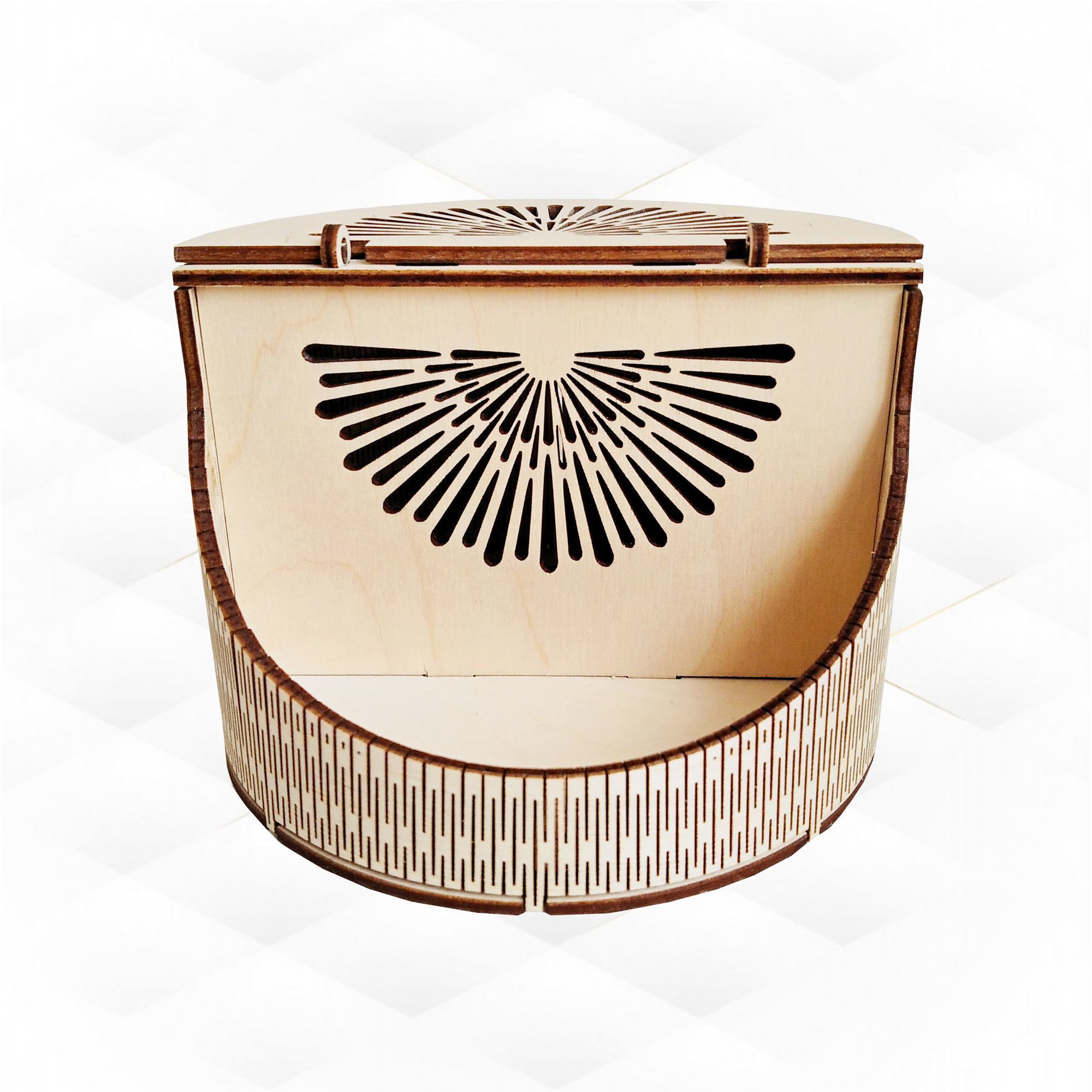 Gift stand organizer with lid svg dxf unique design laser cut 3D model