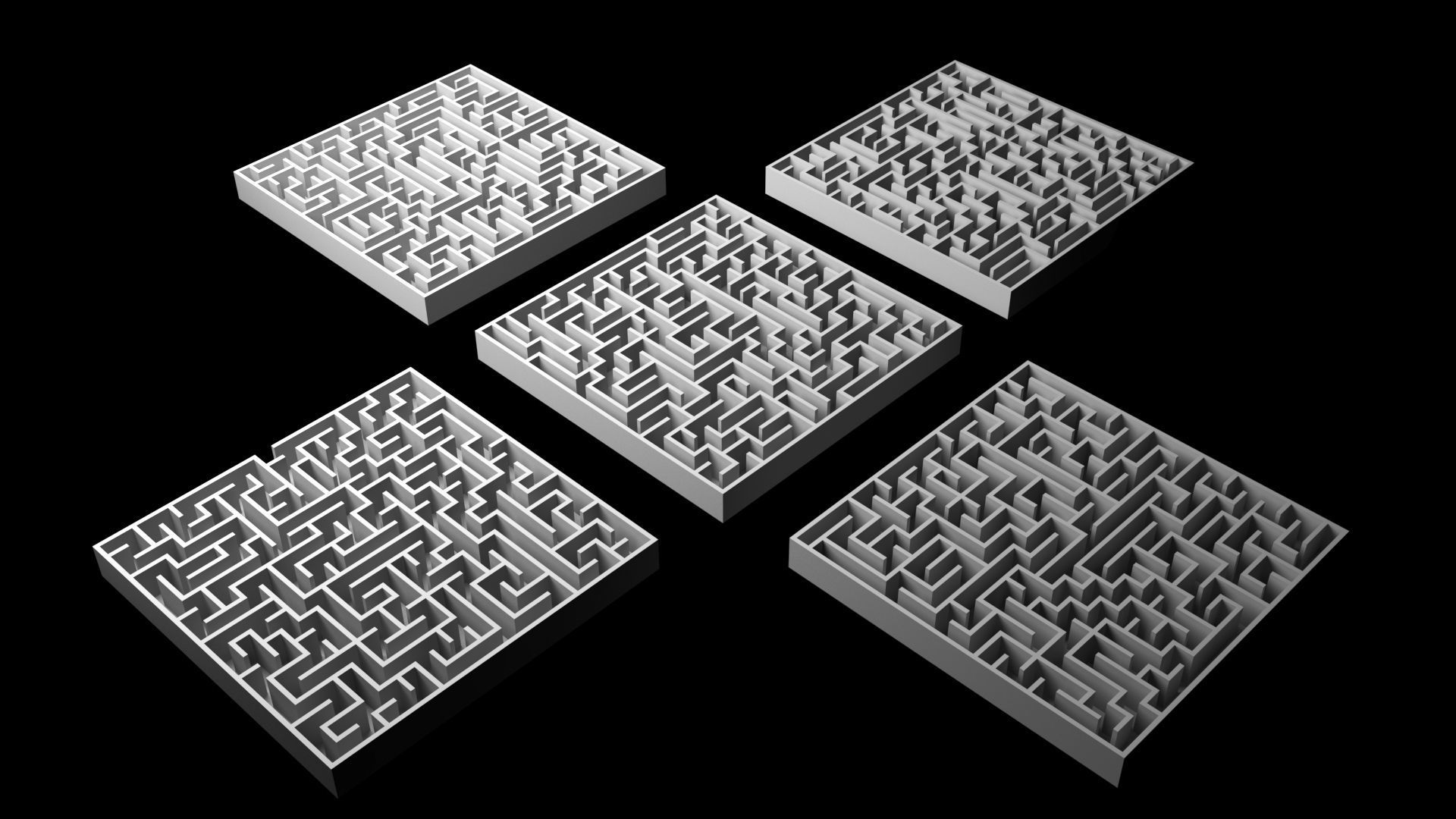 3D model Square Mazes VR / AR / low-poly | CGTrader