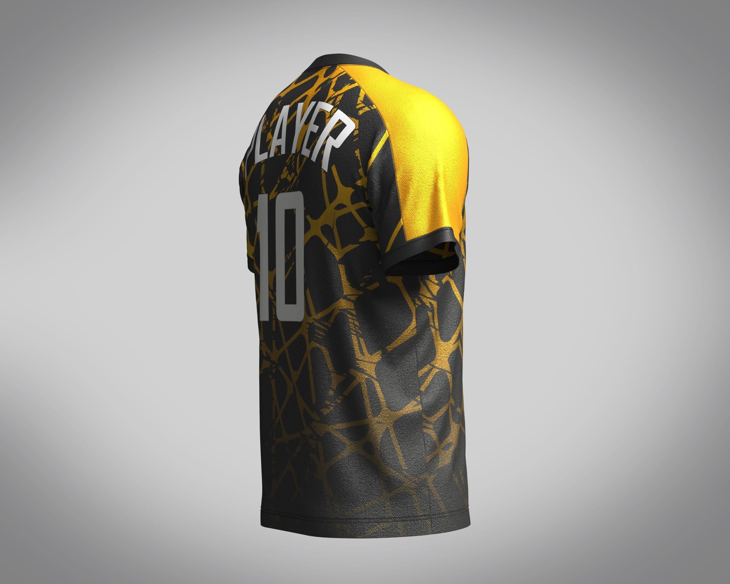 Mens Soccer Brown and Black Jersey Player10 3D model CGTrader