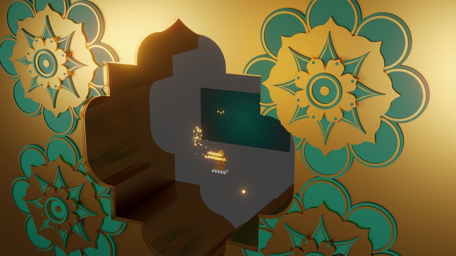 3D model Ramadhan Islamic Opening Bumper Animation VR / AR / lowpoly