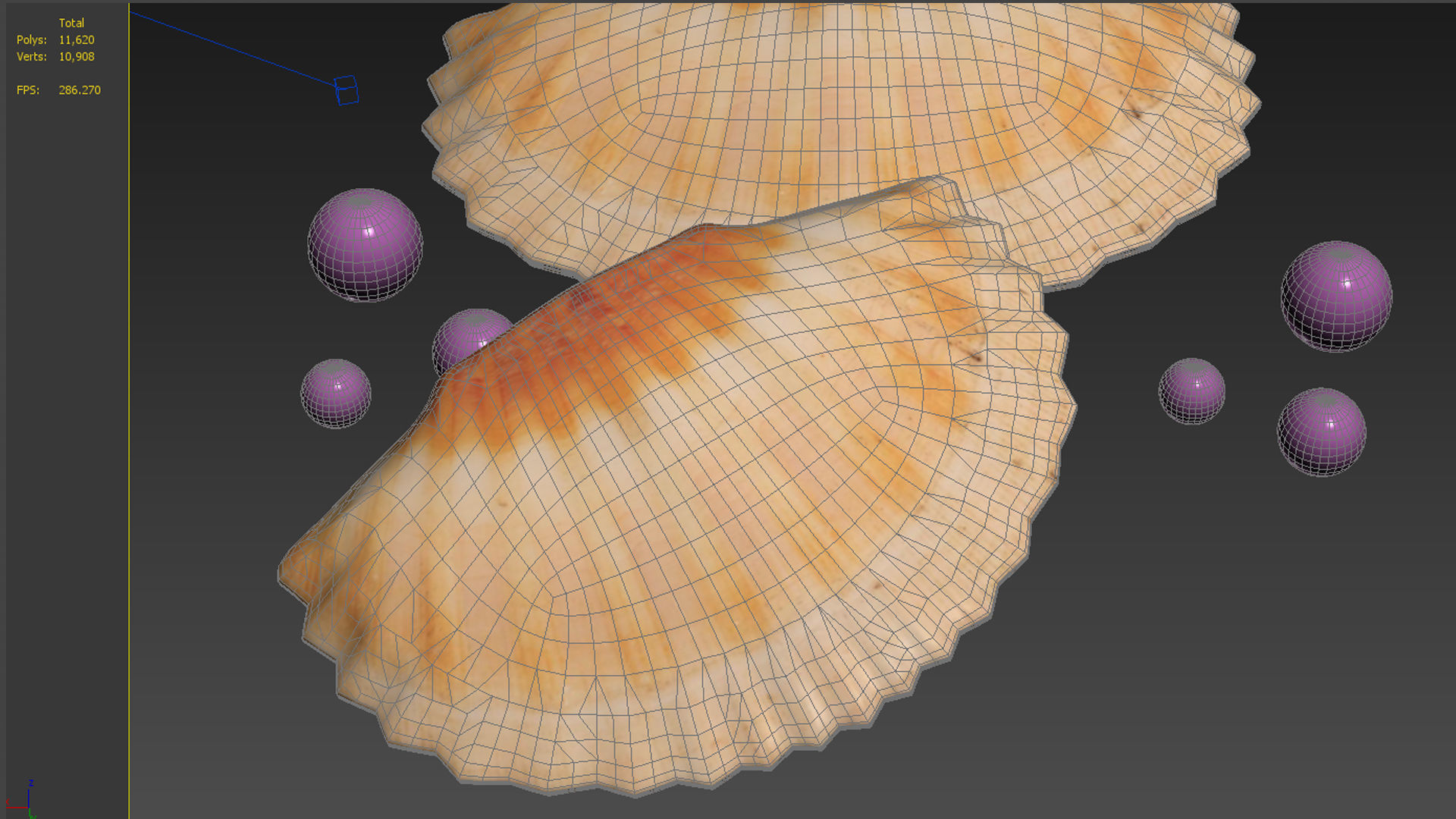 pearl in shell ocean oyster clamshell architecture sealife sea 3D model ...