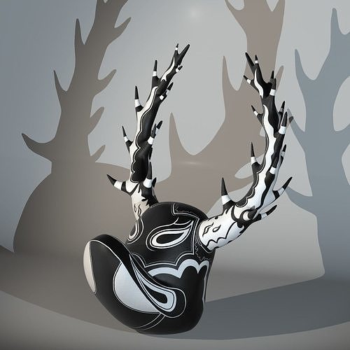 Dominican Republic Celebration Mask Black and White 3D model | CGTrader