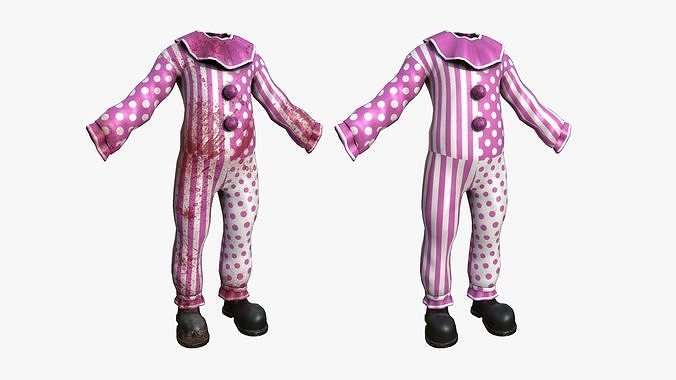 3D model Clown Terror Outfit A07 Pink - Character Design VR / AR / low ...