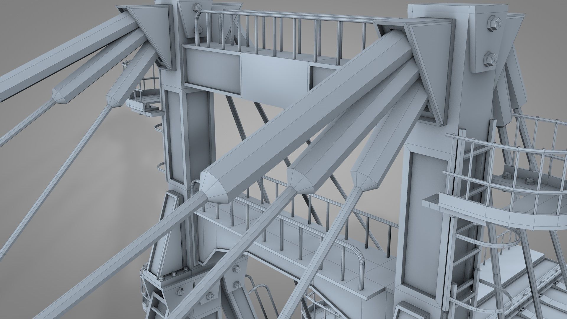 Railway Suspension Bridge 3D model CGTrader