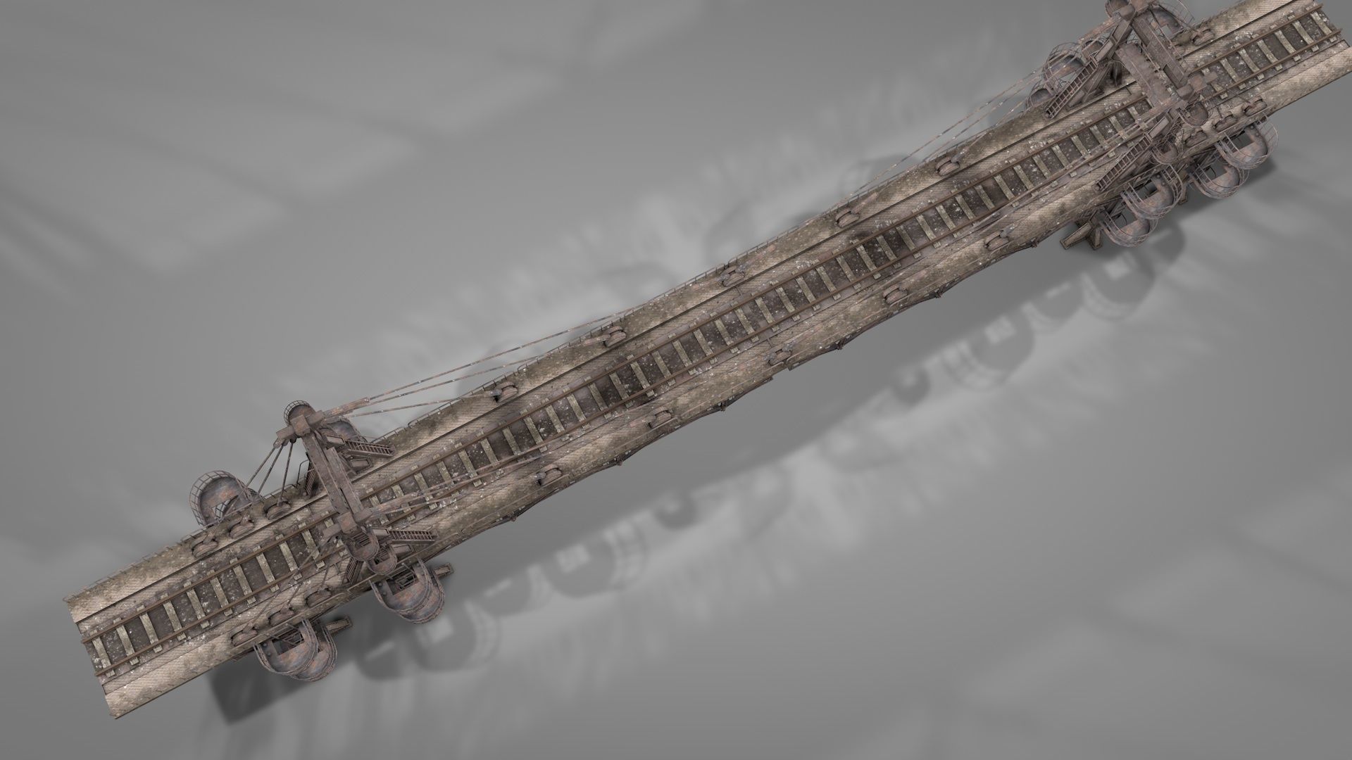 Railway Suspension Bridge 3D model CGTrader