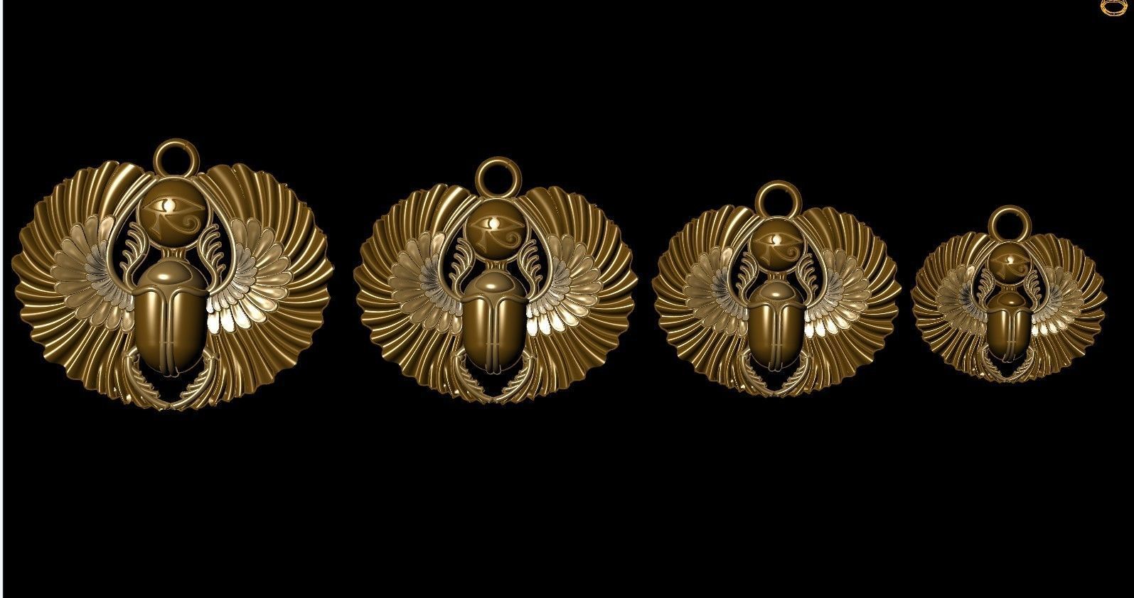 necklace Winged pharaonic scarab 3D model 3D printable | CGTrader
