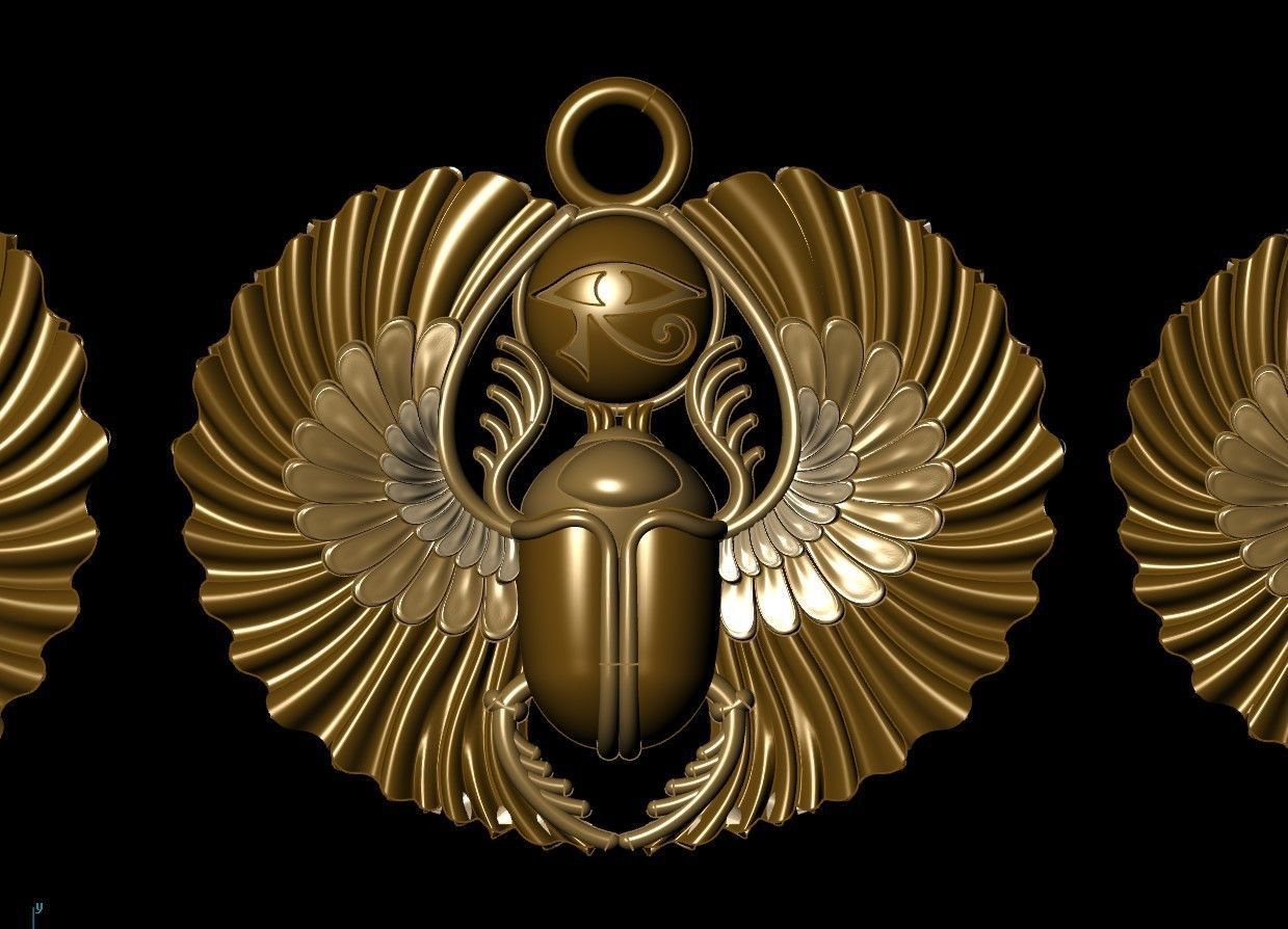 necklace Winged pharaonic scarab 3D model 3D printable | CGTrader