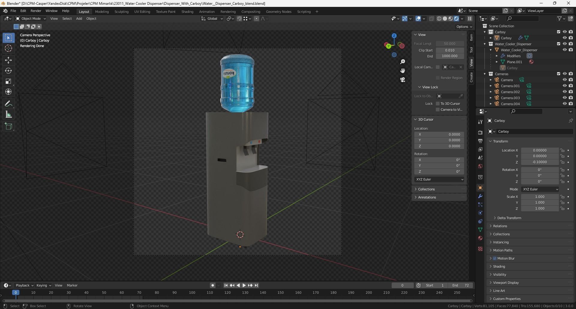 Water Dispenser with Carboy 3D model CGTrader