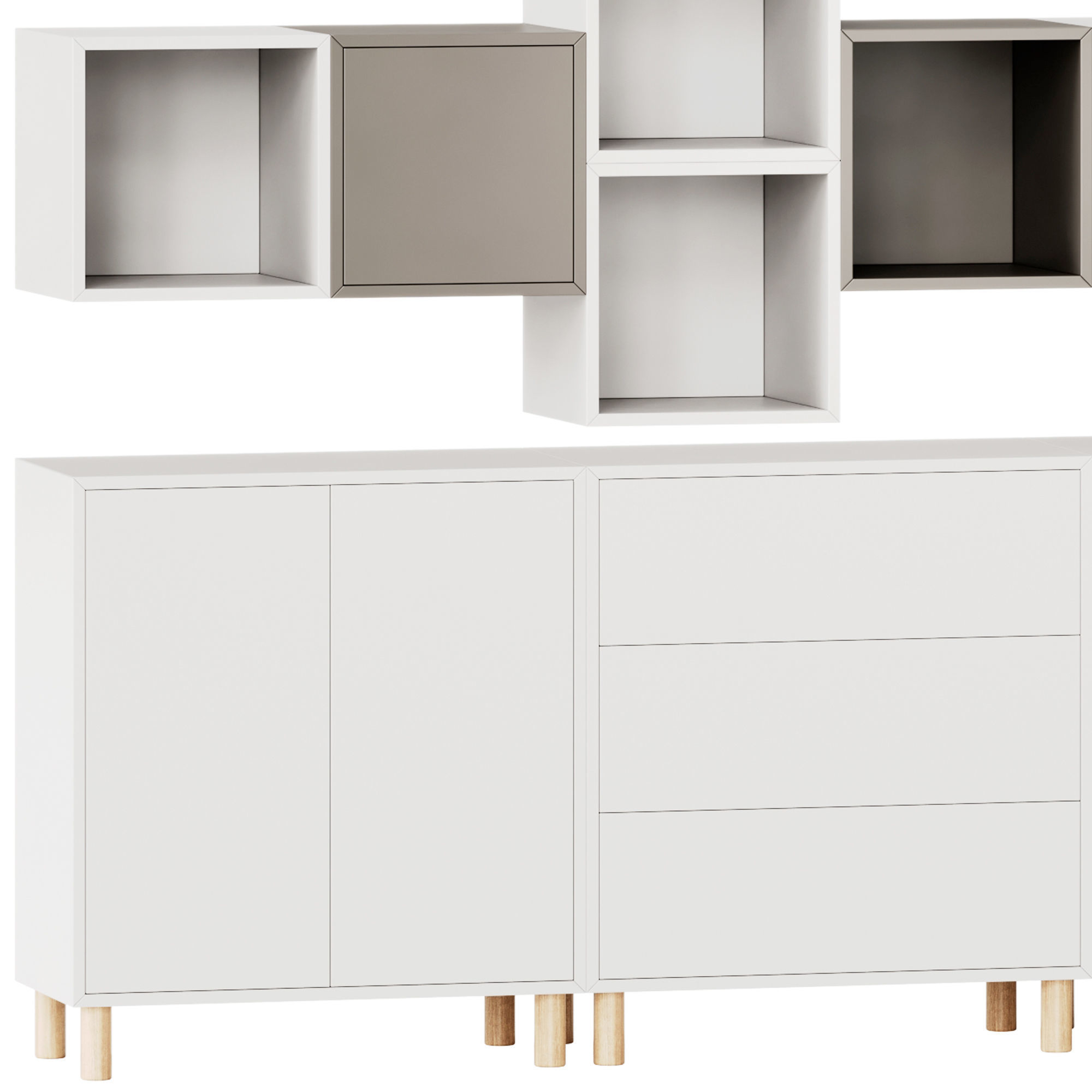 Ikea Eket combination with legs L210 3D model CGTrader