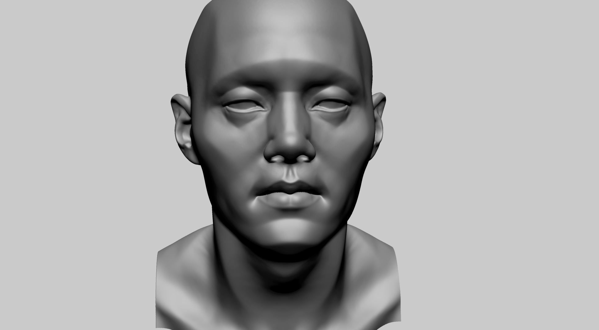 Asian Male Head B 3D model CGTrader